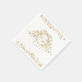 Frans Classic Elegant Goud Bloemen Bruiloft Servet (Hoek)