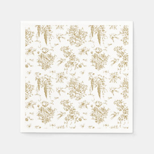 Frans Classic Elegant Goud Bloemen Bruiloft Servet