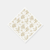  Frans Classic Elegant Goud Bloemen Bruiloft Servet (Hoek)