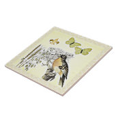  Frans collage Bird Butterfly Fleur Tegeltje (Zijkant)