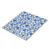 Frans Cottage Marine Blauw Bloemen Tegeltje (Zijkant)