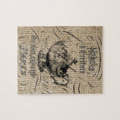 frans country burlap scripts theepot theekransje legpuzzel (Horizontaal)