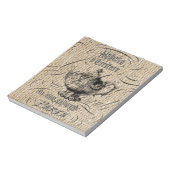 frans country burlap scripts theepot theekransje notitieblok (Linkerzijde)