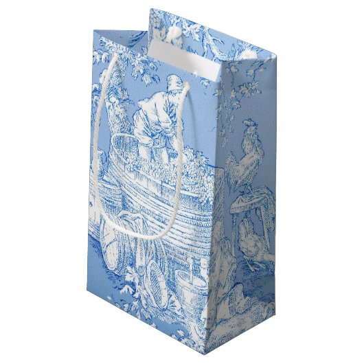 Frans country toile Patroon Klein Cadeauzakje (Achterkant Gekanteld)