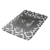 Frans Damasontwerp zwart-wit Bath Mat (Gekanteld)