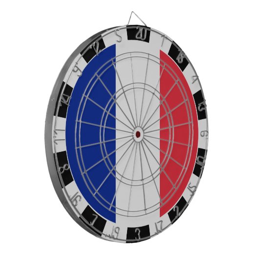 Frans dartboard en Frans vlag/spelbord Dartbord (Voorkant Links)