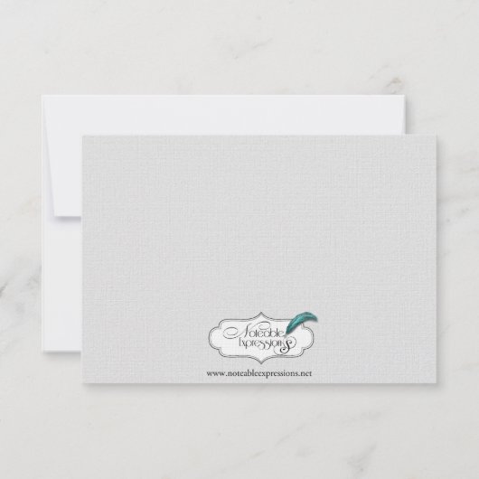 Frans Deco Lijst Posh Huwelijksreactie Kaart (Achterkant)