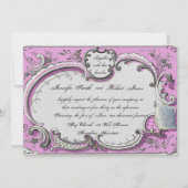 Frans Deco Lijst Posh Wedding Uitnodiging (Voorkant)