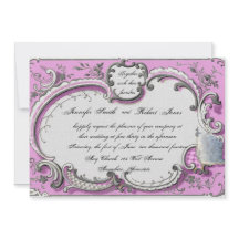 Frans Deco Lijst Posh Wedding Uitnodiging