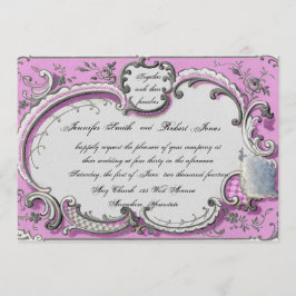 Frans Deco Lijst Posh Wedding Uitnodiging