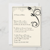 Frans Deco Roos Black Cream Jubileum Kaart (Voorkant)