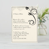 Frans Deco Roos Black Cream Jubileum Kaart (Staand voorkant)