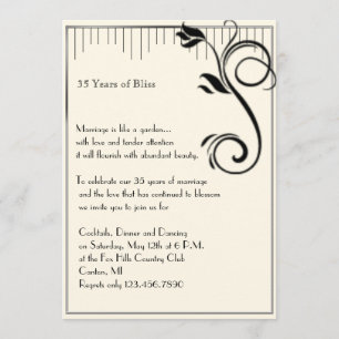 Frans Deco Roos Black Cream Jubileum Kaart