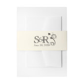 Frans Deco Roos bruiloft buik band Uitnodigingen Wikkel (Voorkant Voorbeeld)