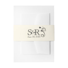 Frans Deco Roos bruiloft buik band Uitnodigingen Wikkel