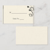 Frans Deco Roos Zwart Cream Trouwplaats Kaarten Plaatskaartje (Voorkant / Achterkant)