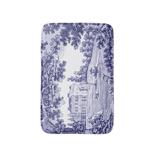 Frans Decor Blue Toile Badmat (Voorkant Verticaal)