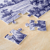 Frans Decor Blue Toile Legpuzzel (Zijkant)