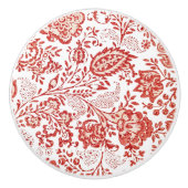 Frans Decor Red Toile Keramische Knop (Voorkant)