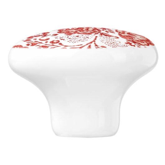 Frans Decor Red Toile Keramische Knop (Zijkant)