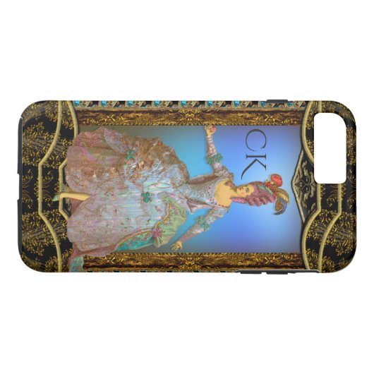 Frans Delight Chic Baroque Monogram Plus Case-Mate iPhone Case (Achterkant (Horizontaal))
