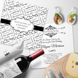 Frans Dinner Party Verjaardag voor Gourmet Bedankkaart