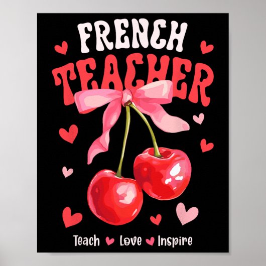 Frans docent geeft liefde inspireert kersen coquet poster (Voorkant)