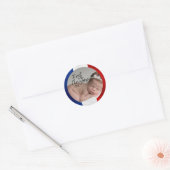 Frans eerste kerstfeest voor baby's ronde sticker (Envelop)