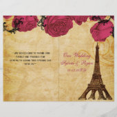 Frans Eiffel tower roze vouwweddenschap (Voorkant)