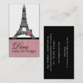 Frans Eiffeltoren Girly Diva Visitekaartje2 Visitekaartje (Voorkant / Achterkant)