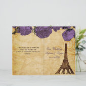 Frans Eiffeltoren paars gevouwen weddenschap (Staand voorkant)