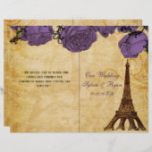 Frans Eiffeltoren paars gevouwen weddenschap (Voorkant / Achterkant)