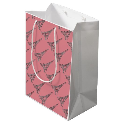 Frans Eiffeltoren Paris Theme Party Gift Bag Medium Cadeauzakje (Achterkant Gekanteld)