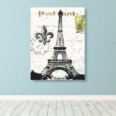 Frans Eiffeltoren uitgerekt canvas (Insitu (Houten vloer))