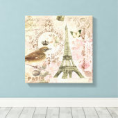 Frans Eiffeltoren uitgerekt canvas Afdruk (Insitu (Houten vloer))