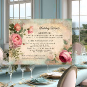 Frans Elegant Bloemen  Blauw Bruiloft Details Informatiekaartje