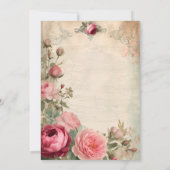 Frans Elegant Bloemen Blauw Vintage Bruiloft Menu Kaart (Achterkant)