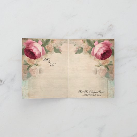  Frans Elegant Bloemen Junk Journal Bruiloft (Binnen)