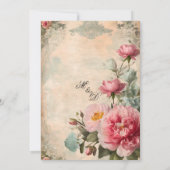 Frans Elegant Bloemen  Junk Journal Bruiloft Kaart (Achterkant)