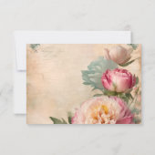  Frans Elegant Bloemen Junk Journal Bruiloft RSVP Kaartje (Achterkant)