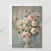 Frans Elegant Bloemen Rose Bouquet Goud Kaart (Achterkant)