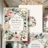 Frans Elegant Bloemen Roze en Goud Vrijgezellenfee Kaart