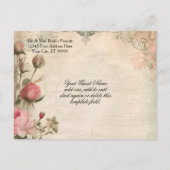 Frans Elegant Bloemenblauw  Junk Journal Aankondigingskaart (Achterkant)