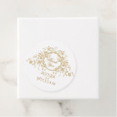 Frans Elegant Goud Flora Monogram Bruiloft Bedankjes Labels (In situ)