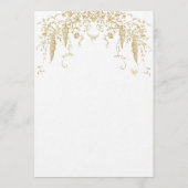  Frans Elegant Goud Flora Monogram Bruiloft Menu (Achterkant)