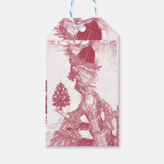 Frans elegant Marie Antoinette Joyeux Noel Cadeaulabel (Voorkant)