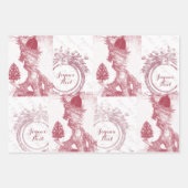 Frans elegant Marie Antoinette Joyeux Noel Inpakpapier Vel (Voorkant 3)