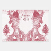Frans elegant Marie Antoinette Joyeux Noel Inpakpapier Vel (Voorkant)