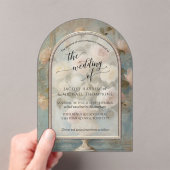 Frans Elegant  Rose Boeket Bloemen Roze Acryl Uitnodigingen (Insitu (Draagbaar))