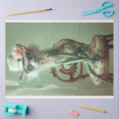 Frans Elegant Sage Cat Decoupage Tissuepapier (Craft)